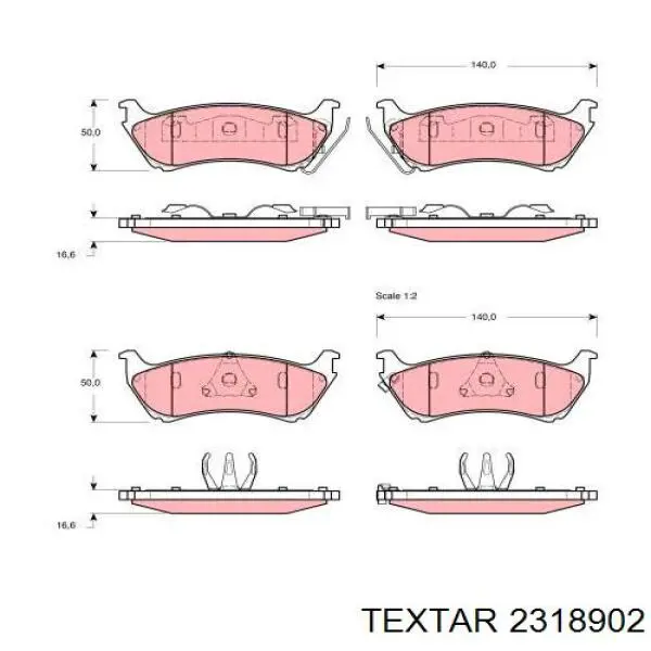 Задние дисковые колодки Textar 2318902