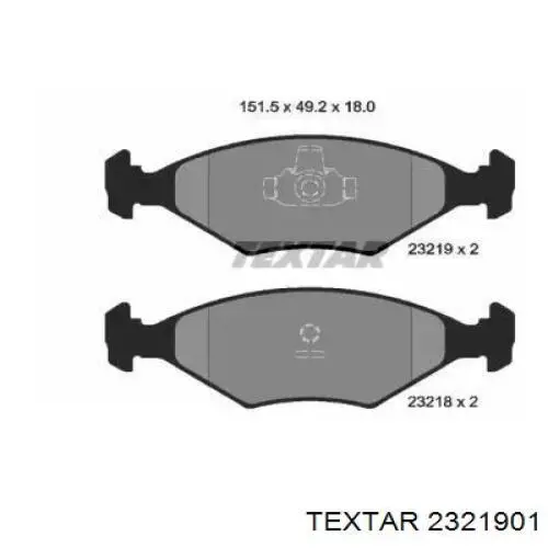 Передние тормозные колодки 2321901 Textar