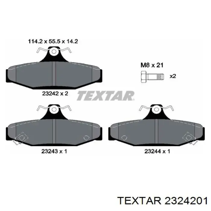 Задние тормозные колодки 2324201 Textar