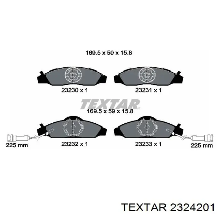 Задние дисковые колодки Textar 2324201