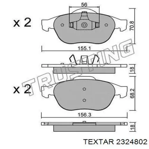 Купить 2324802 Textar Колодки тормозные