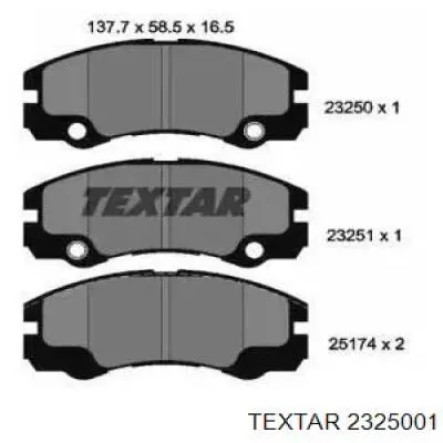 Передние тормозные колодки 2325001 Textar