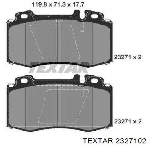 Передние тормозные колодки 2327102 Textar