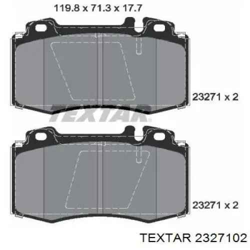 Купить 2327102 Textar Колодки тормозные