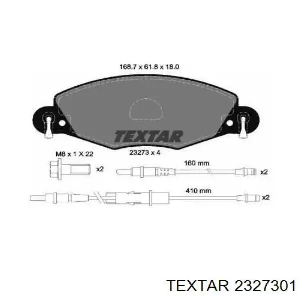 Передние тормозные колодки 2327301 Textar