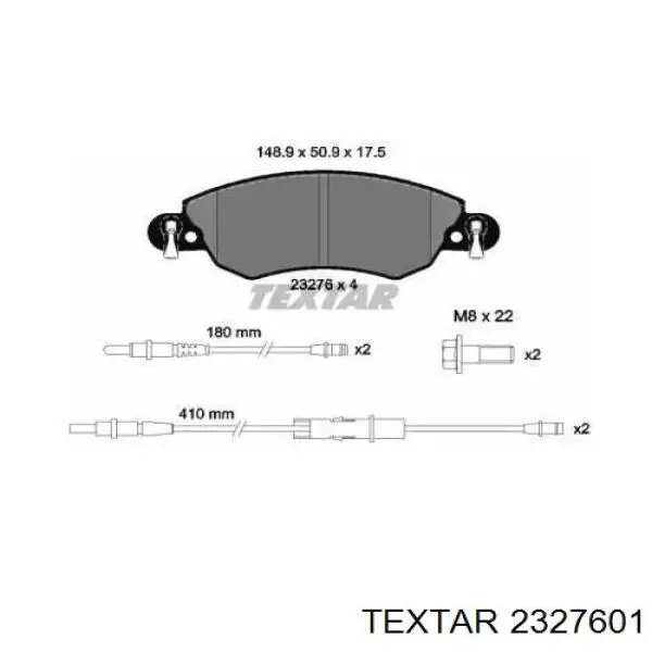 Передние тормозные колодки 2327601 Textar