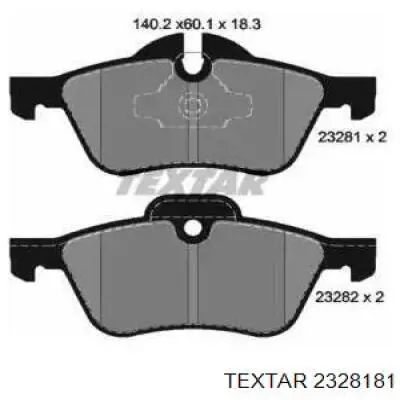 Передние тормозные колодки 2328181 Textar