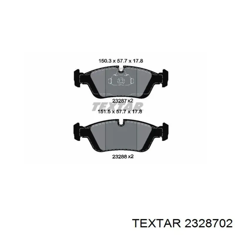 Тормозные колодки Textar 2328702