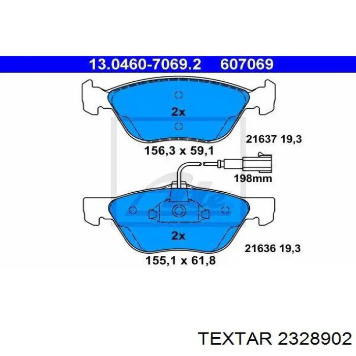 Тормозные колодки Textar 2328902