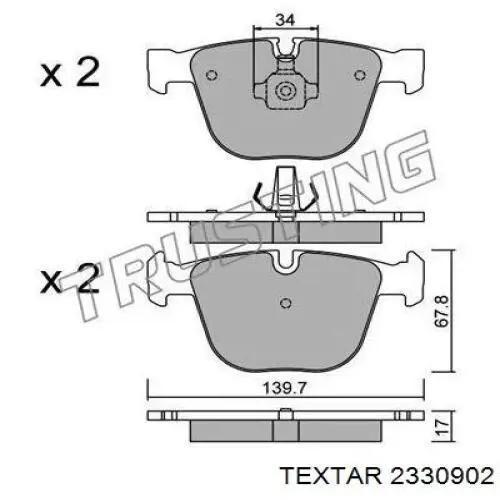 Купить 2330902 Textar Колодки тормозные задние, дисковые