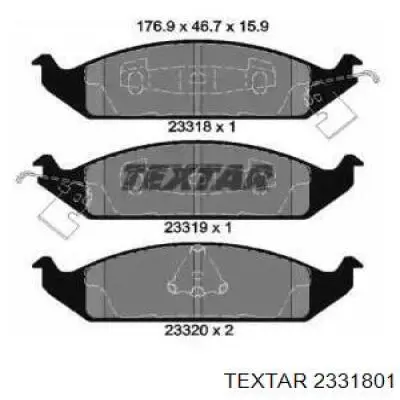 Передние тормозные колодки 2331801 Textar