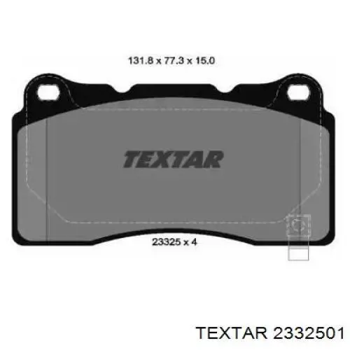 Колодки Textar 2332501 цена, от 76.85 USD