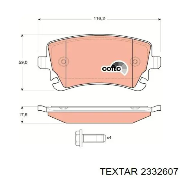 Задние дисковые колодки Textar 2332607