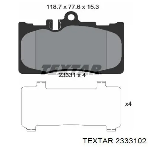 Передние тормозные колодки 2333102 Textar