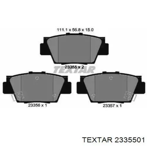 Задние тормозные колодки 2335501 Textar