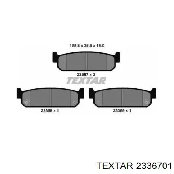 Задние тормозные колодки 2336701 Textar