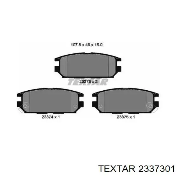 Задние тормозные колодки 2337301 Textar