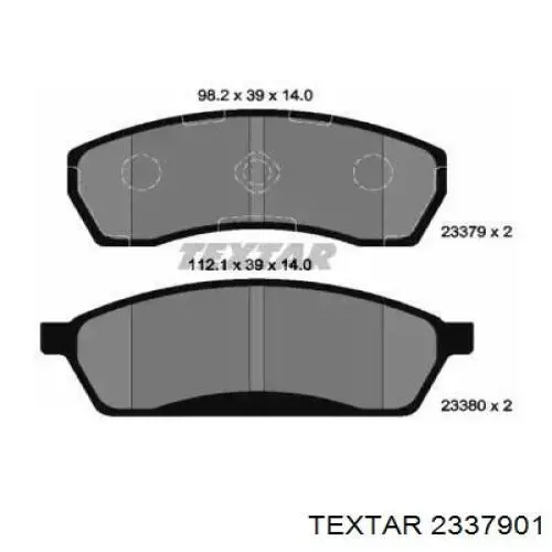 Передние тормозные колодки 2337901 Textar