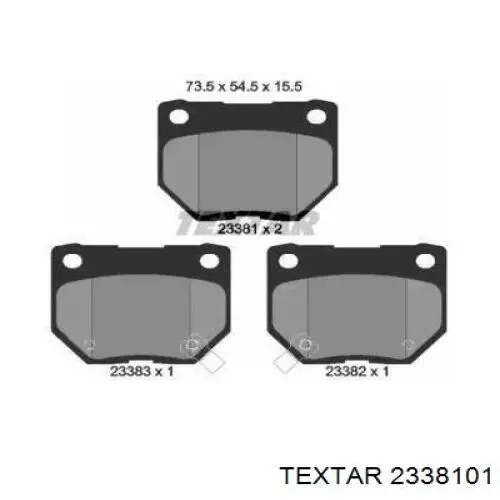 Задние тормозные колодки 2338101 Textar