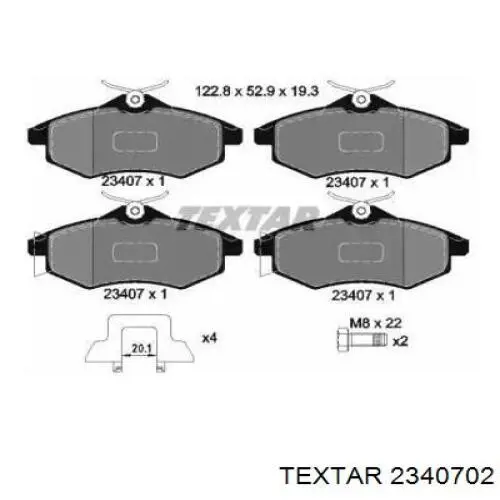 Передние тормозные колодки 2340702 Textar