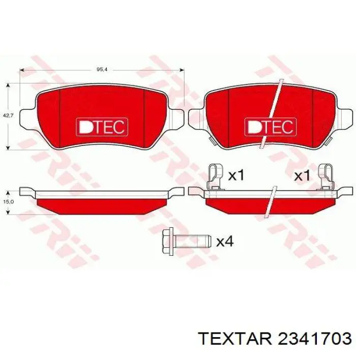 Купить 2341703 Textar Колодки тормозные задние, дисковые