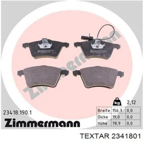 Купить 2341801 Textar Колодки тормозные