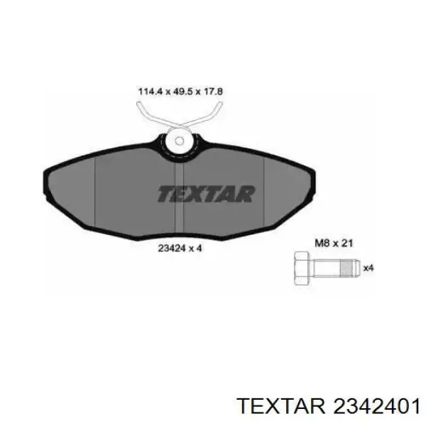 Задние тормозные колодки 2342401 Textar