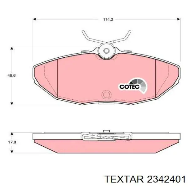 Купить 2342401 Textar Колодки тормозные задние, дисковые