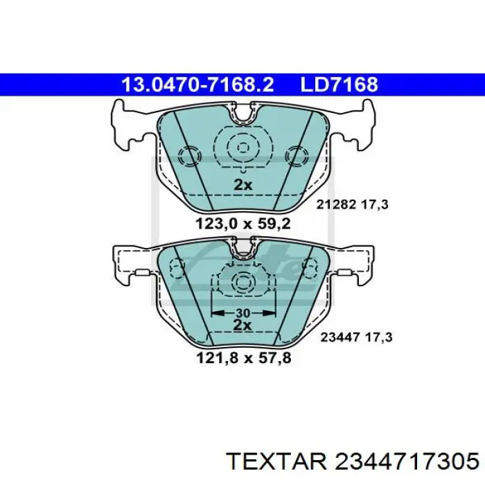 23447-173 0 5 Textar колодки тормозные задние дисковые