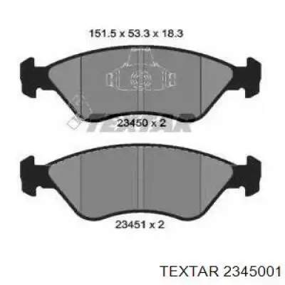 Передние тормозные колодки 2345001 Textar