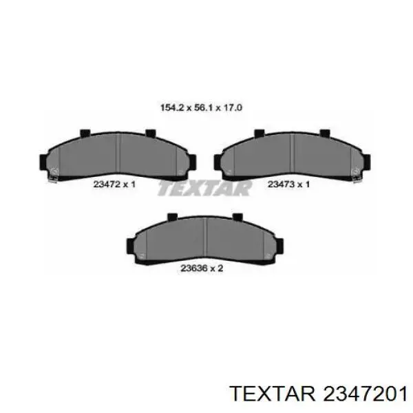 2347201 Textar передние тормозные колодки