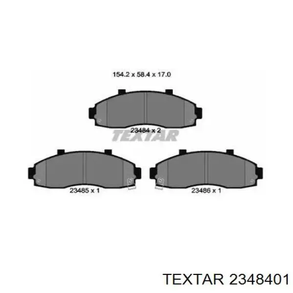 Передние тормозные колодки 2348401 Textar