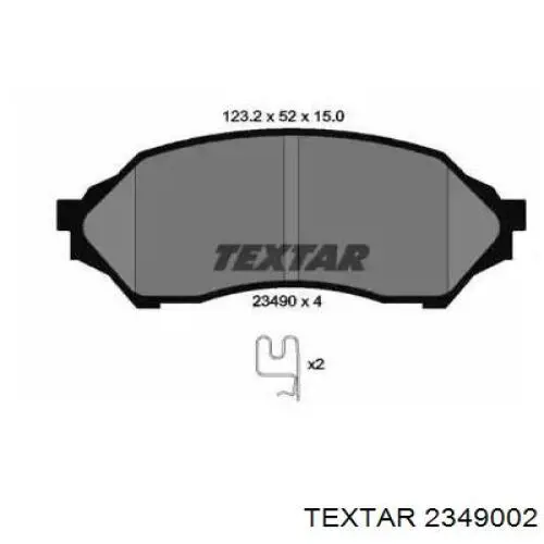 Передние тормозные колодки 2349002 Textar