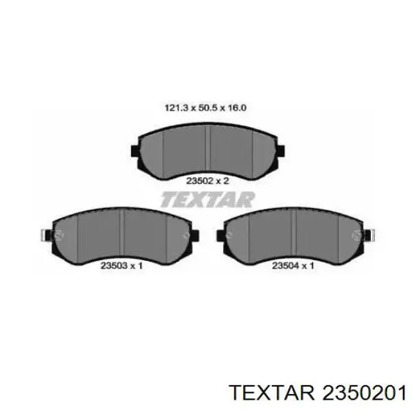 Передние тормозные колодки 2350201 Textar