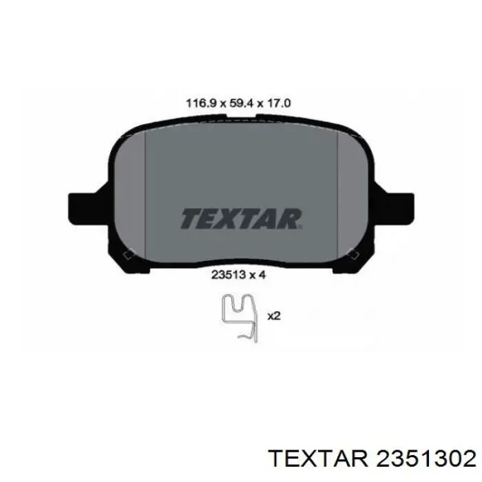 Передние тормозные колодки 2351302 Textar