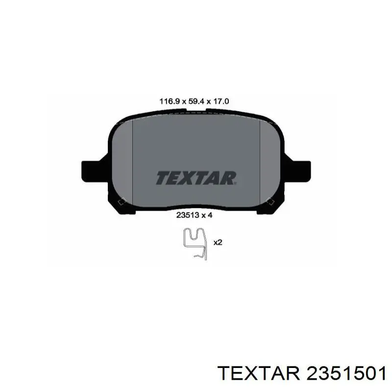 Колодки Textar 2351501 цена, от 27.37 USD