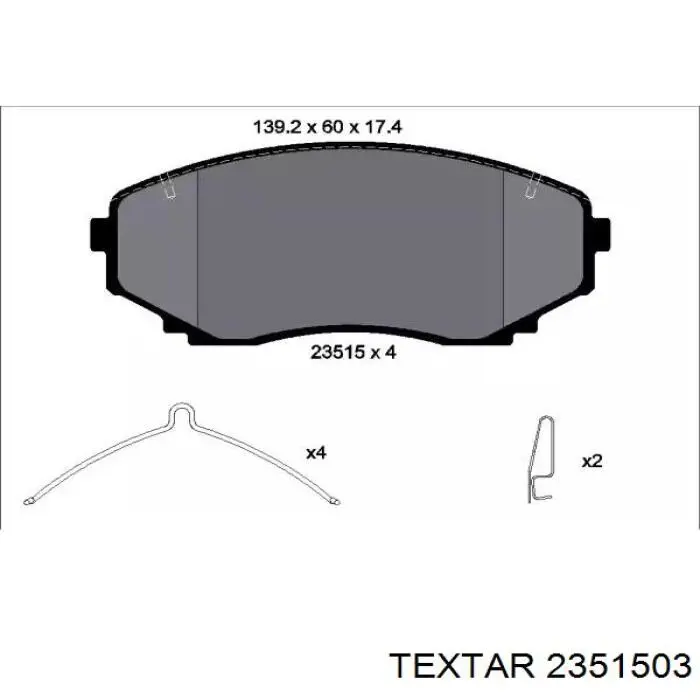 Передние тормозные колодки 2351503 Textar