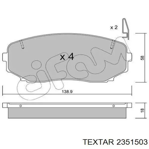 Колодки Textar 2351503 цена, от 38.18 USD