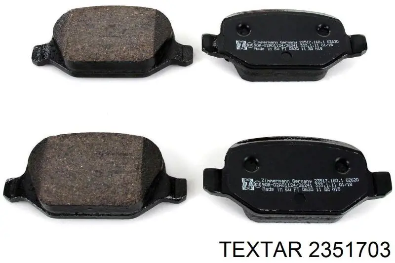 Задние тормозные колодки 2351703 Textar