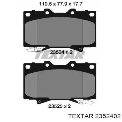 Передние тормозные колодки 2352402 Textar