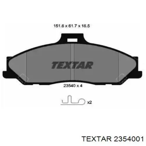 Передние тормозные колодки 2354001 Textar