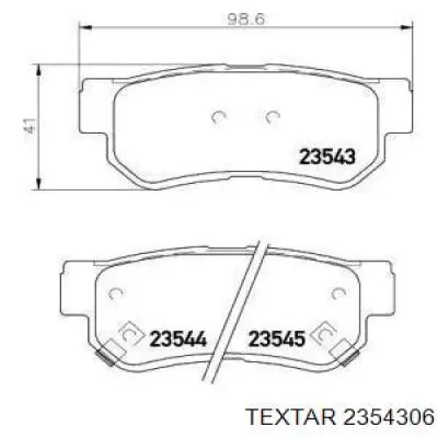 Задние тормозные колодки 2354306 Textar