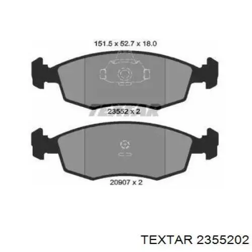 2355202 Textar колодки тормозные передние дисковые