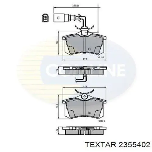 Купить 2355402 Textar Колодки тормозные задние, дисковые