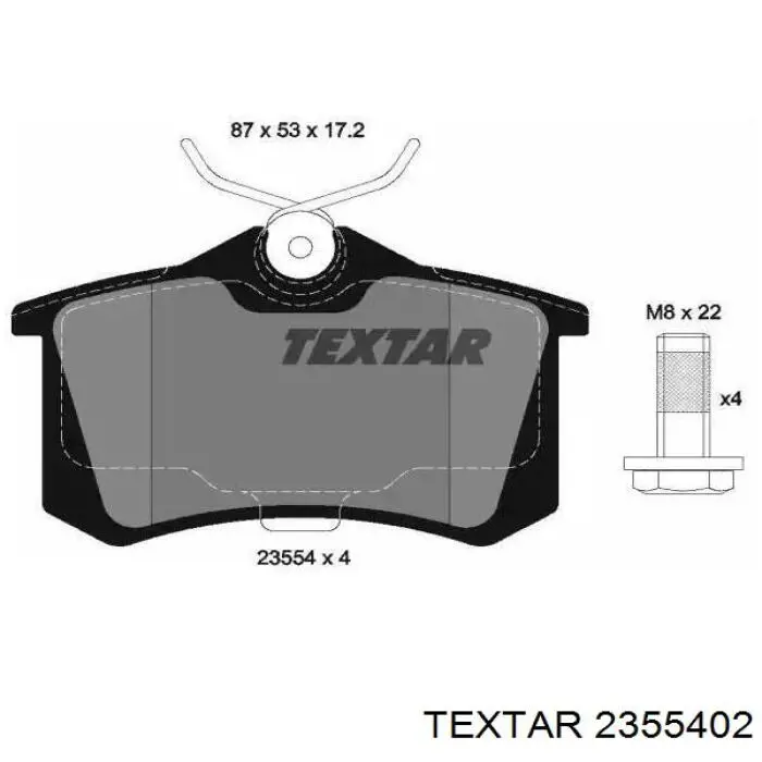 Колодки гальмові задні, дискові 2355402 Textar