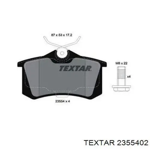 Задние дисковые колодки Textar 2355402