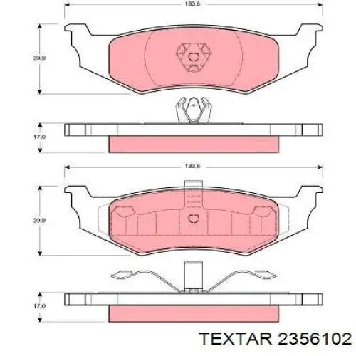 Купить 2356102 Textar Колодки тормозные задние, дисковые