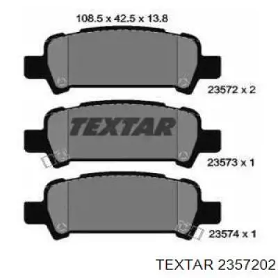 Задние тормозные колодки 2357202 Textar