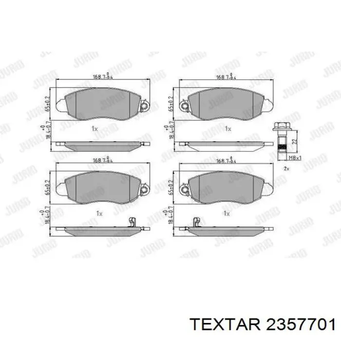 Купить 2357701 Textar Колодки тормозные