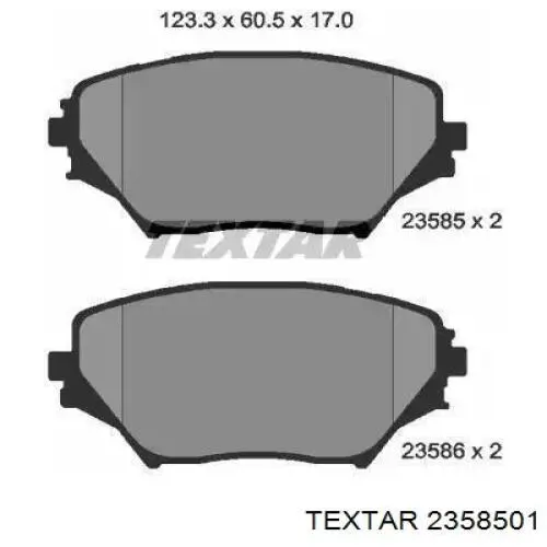 Передние тормозные колодки 2358501 Textar